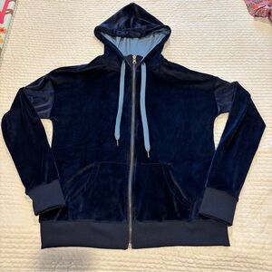 Lularoe Cozy Navy Blue Velvet Hoodie Size Small